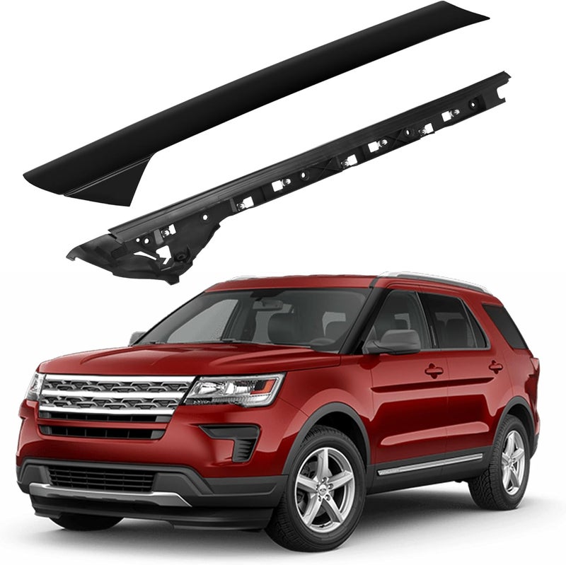 HYR A-Pillar Windshield Trim Molding Set Fit for Ford Explorer 2011-2019, Driver Front Left Side, Outer & Inner, 926-450 BB5Z7803137AA BB5Z7803137BA BB5Z-7803145AA - Image 1